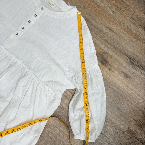 Free People Farrah Lace Pieced Swing Top Shirt Oversize Size M - Picture 12 of 12